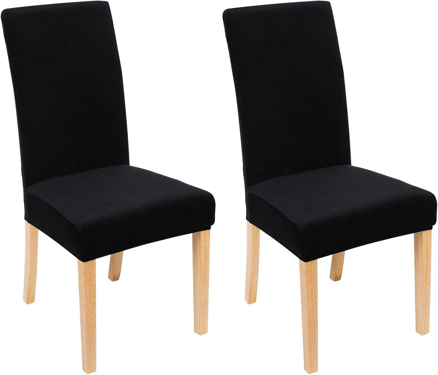 Smiry Velvet Stretch Chair Covers for Dining Room Set of 4, Soft Fit Removable Washable Kitchen Parsons Chair Slipcover Protector, Cream