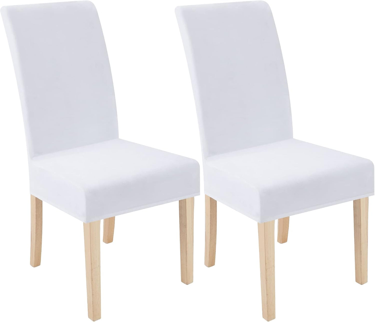 Smiry Velvet Stretch Chair Covers for Dining Room Set of 4, Soft Fit Removable Washable Kitchen Parsons Chair Slipcover Protector, Cream