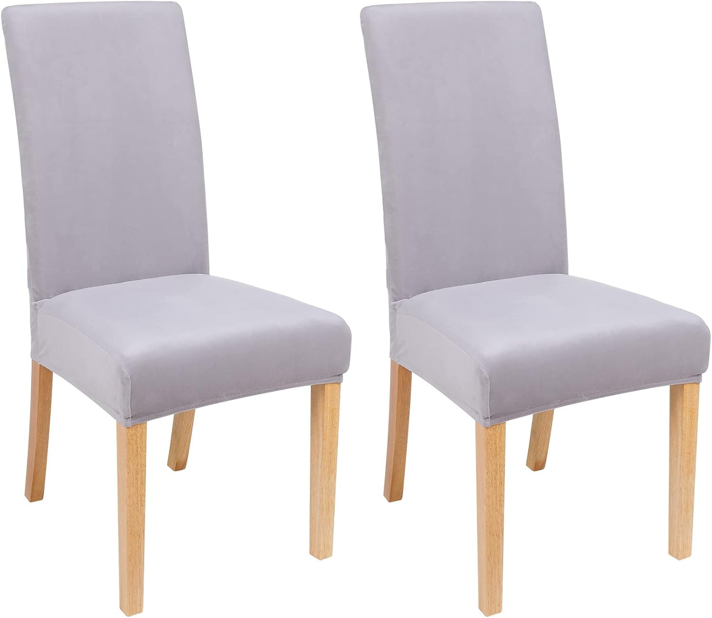 Smiry Velvet Stretch Chair Covers for Dining Room Set of 4, Soft Fit Removable Washable Kitchen Parsons Chair Slipcover Protector, Cream