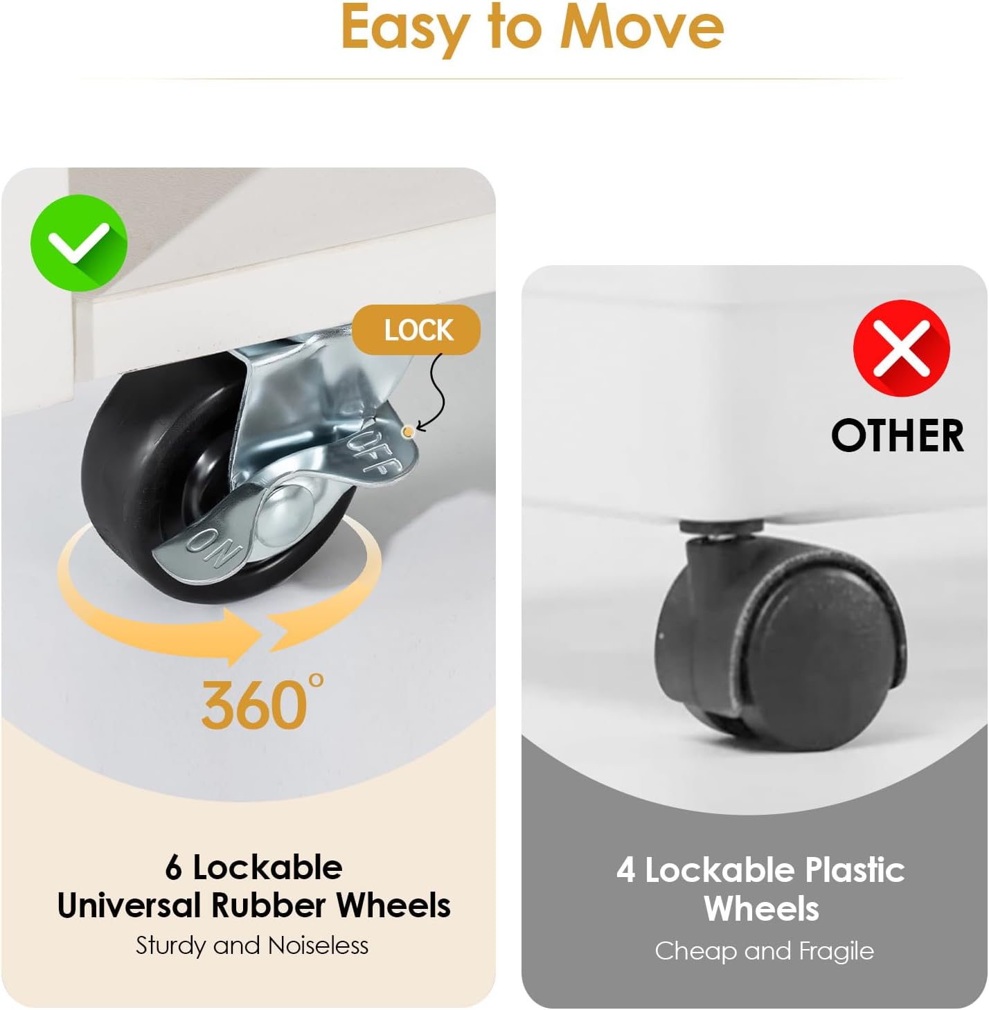 LotFun Folding Dining Table with 2 Storage Racks, Space Saving Dining Table with 6 Wheels, Kitchen Table for Small Spaces (48" x 24" x 30")