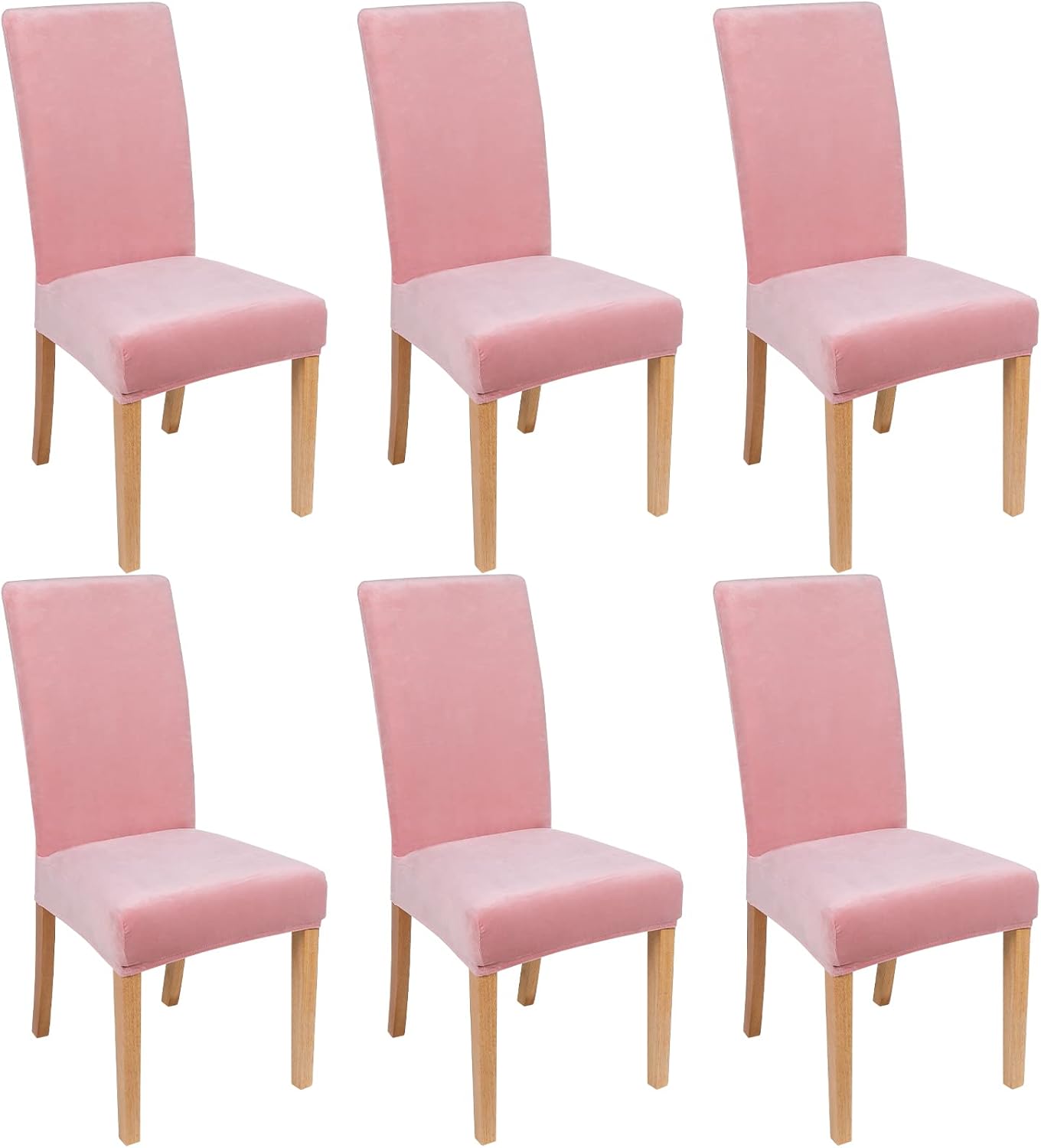 Smiry Velvet Stretch Chair Covers for Dining Room Set of 4, Soft Fit Removable Washable Kitchen Parsons Chair Slipcover Protector, Cream