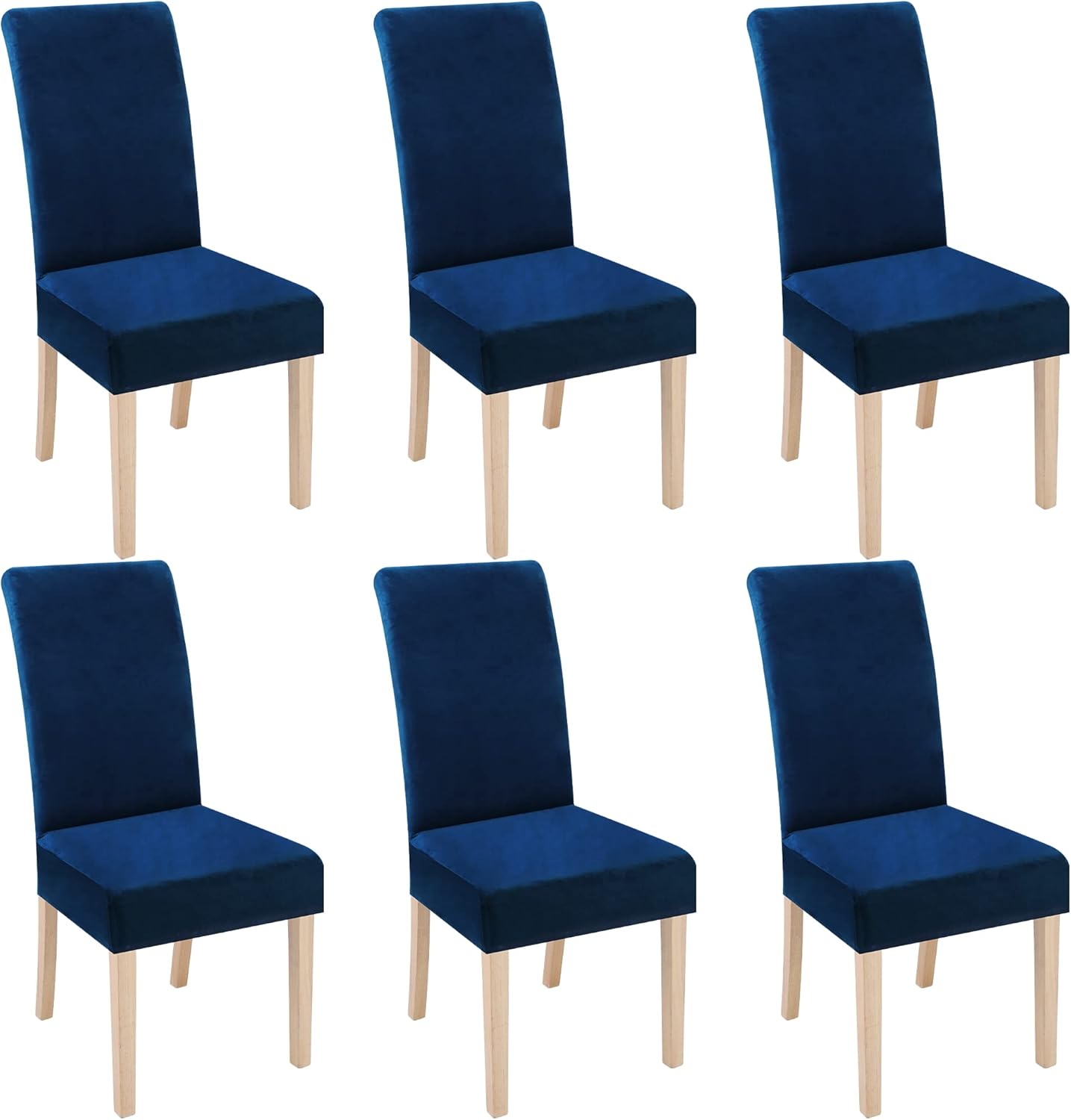 Smiry Velvet Stretch Chair Covers for Dining Room Set of 4, Soft Fit Removable Washable Kitchen Parsons Chair Slipcover Protector, Cream