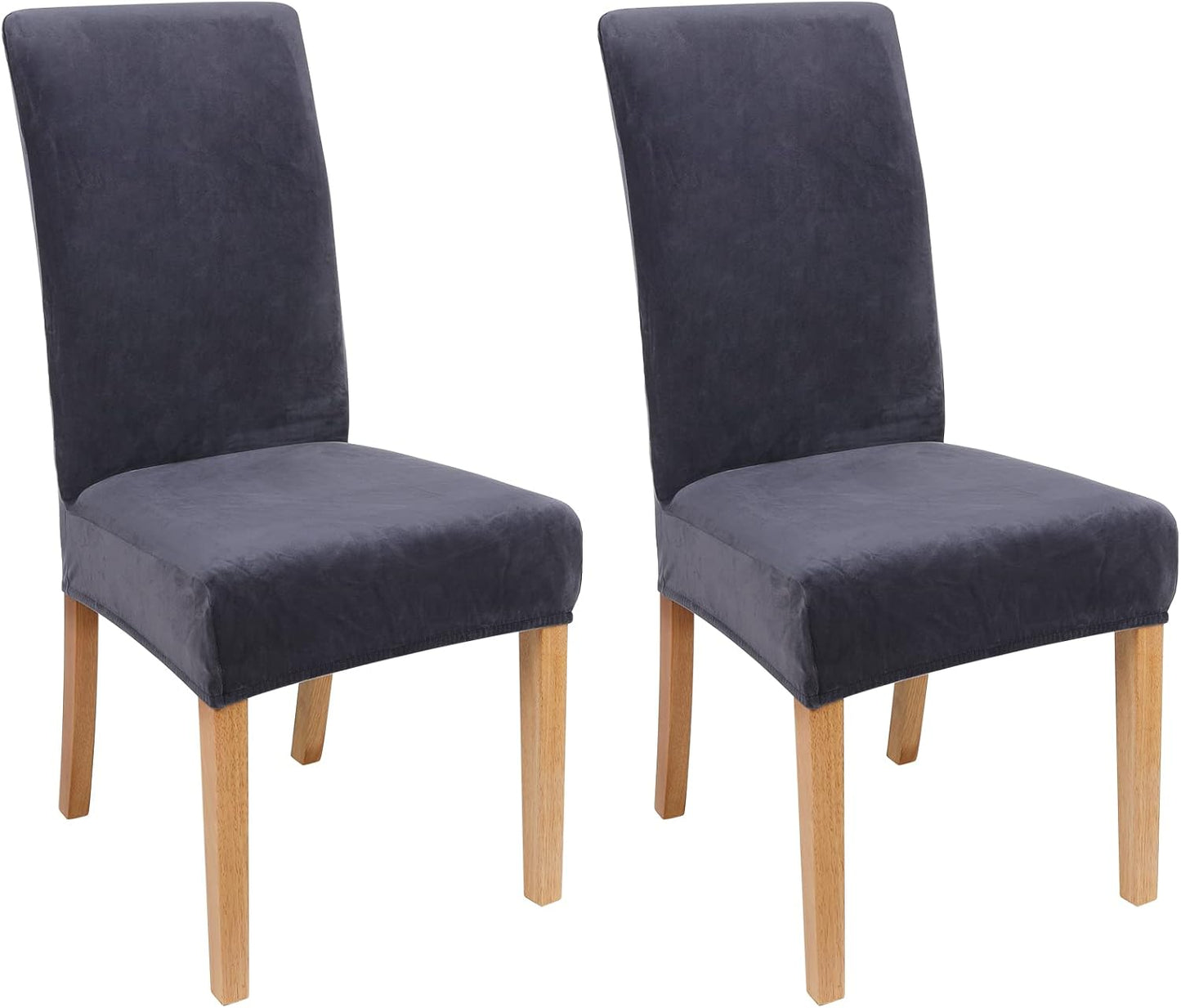 Smiry Velvet Stretch Chair Covers for Dining Room Set of 4, Soft Fit Removable Washable Kitchen Parsons Chair Slipcover Protector, Cream