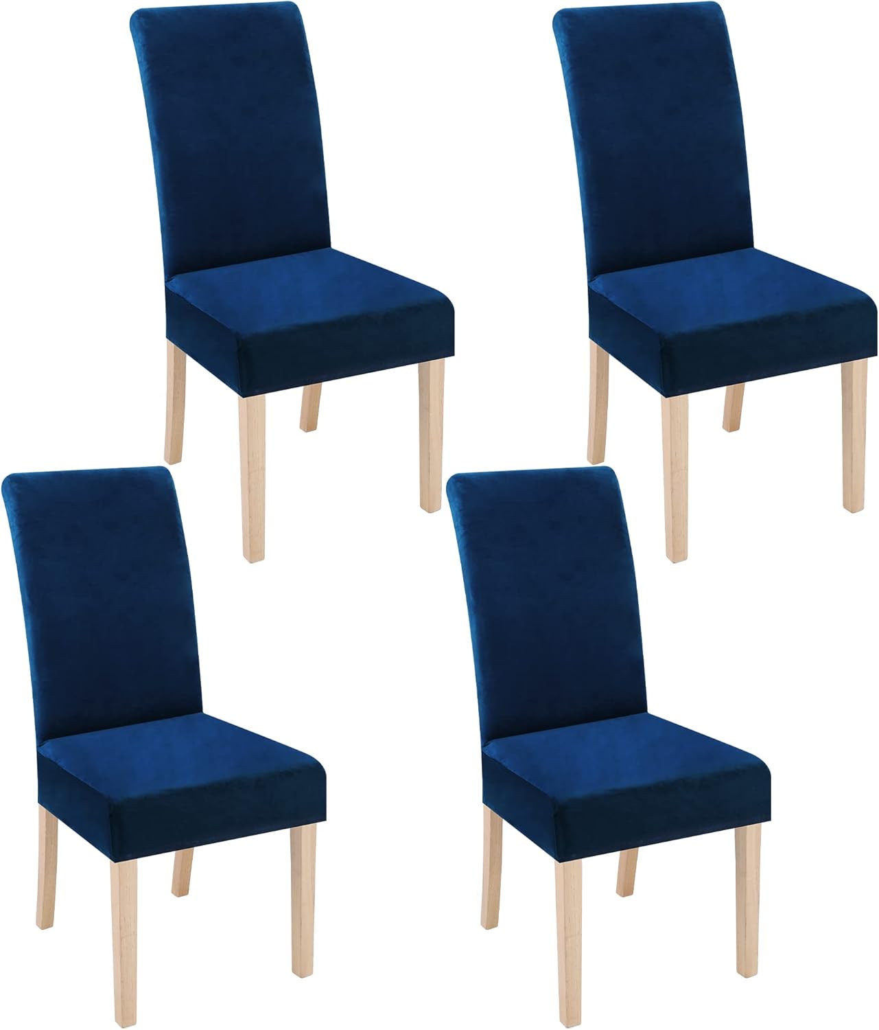 Smiry Velvet Stretch Chair Covers for Dining Room Set of 4, Soft Fit Removable Washable Kitchen Parsons Chair Slipcover Protector, Cream