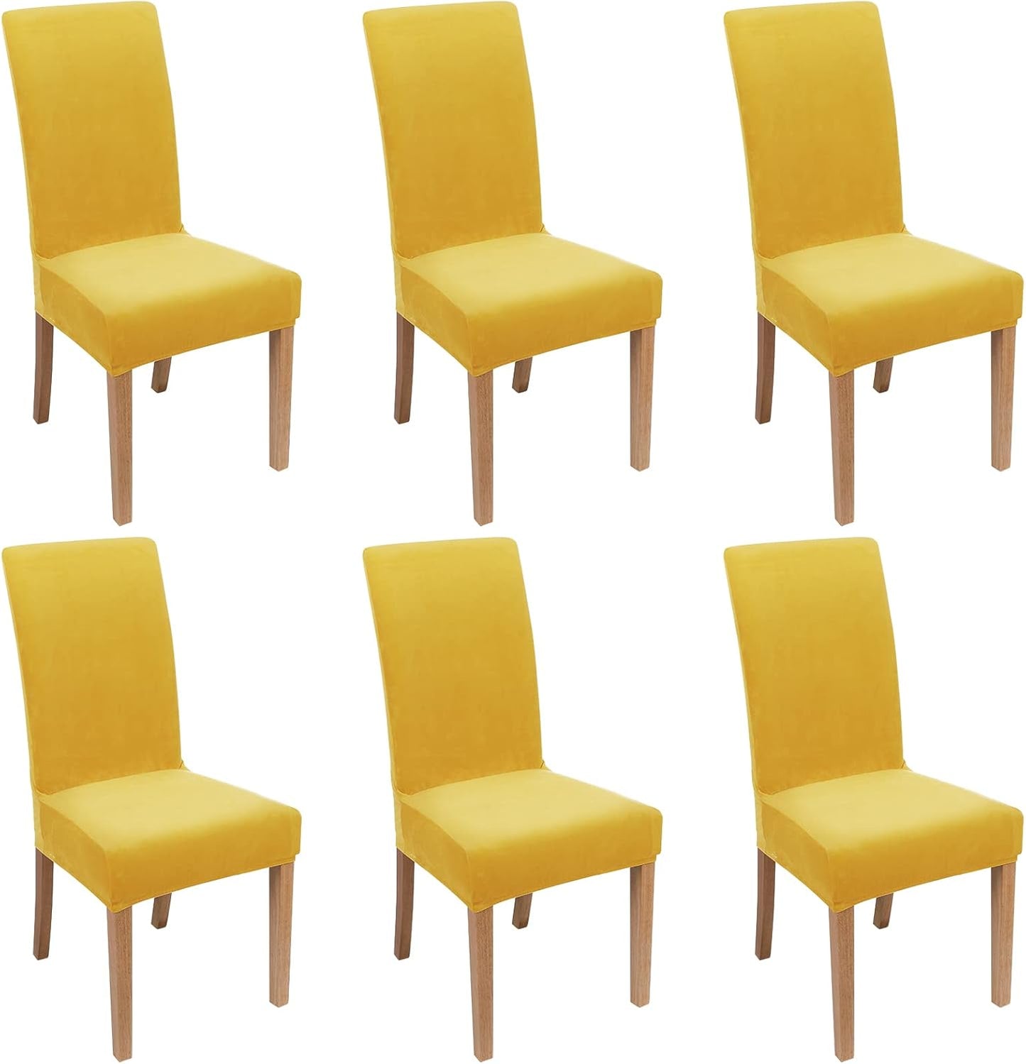 Smiry Velvet Stretch Chair Covers for Dining Room Set of 4, Soft Fit Removable Washable Kitchen Parsons Chair Slipcover Protector, Cream