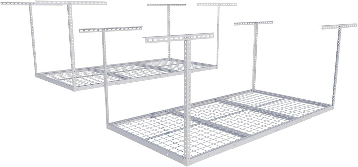 FLEXIMOUNTS 3x6 Overhead Garage Storage Adjustable Ceiling Rack 72" Length x 36" Width x 40" Height, 450lbs Weight Capacity, Black