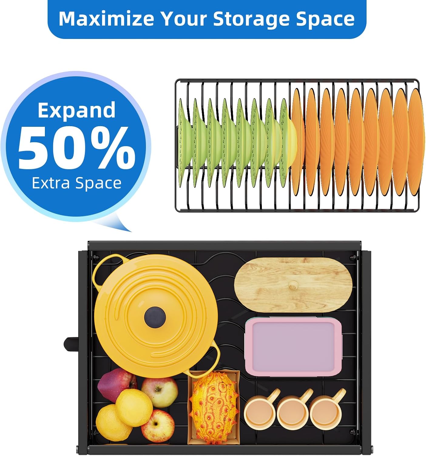 Simple Trending Kitchen Dish Drying Rack, 2-Tier Dish Rack with Drainboard, Stainless Steel Dish Drainer Organizer, Black