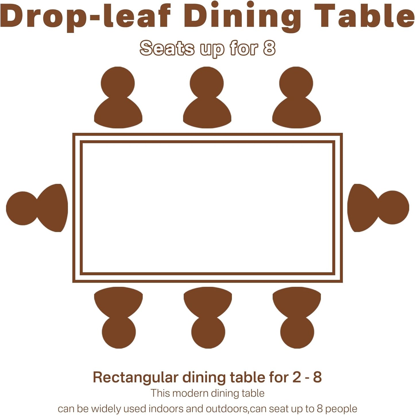 Folding Dining Table,Dining Room Table with Drawers,Industrial Extendable Table for 6-8 People,for Dining Room,Living Room,Restaurant,Saving Space