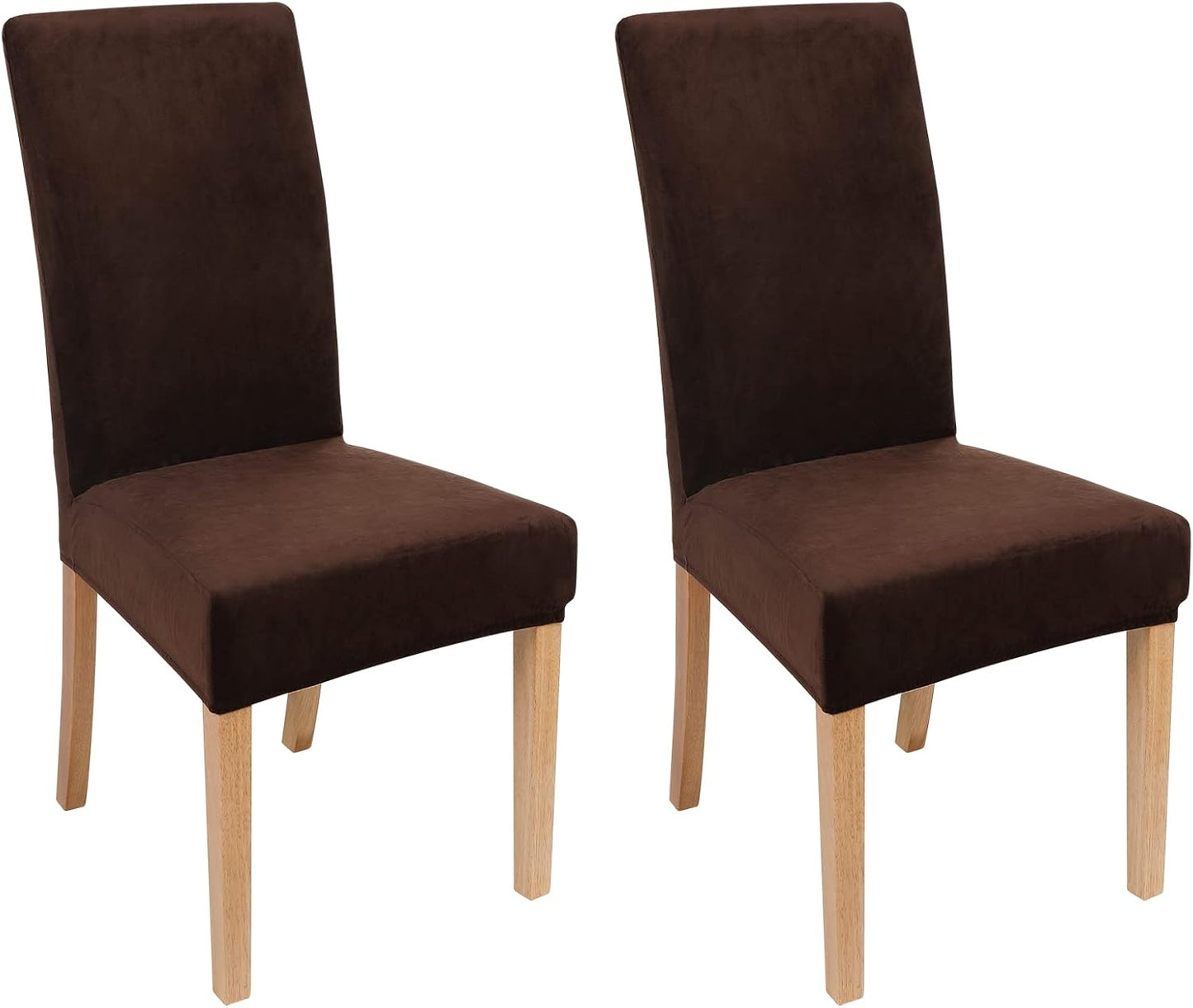 Smiry Velvet Stretch Chair Covers for Dining Room Set of 4, Soft Fit Removable Washable Kitchen Parsons Chair Slipcover Protector, Cream