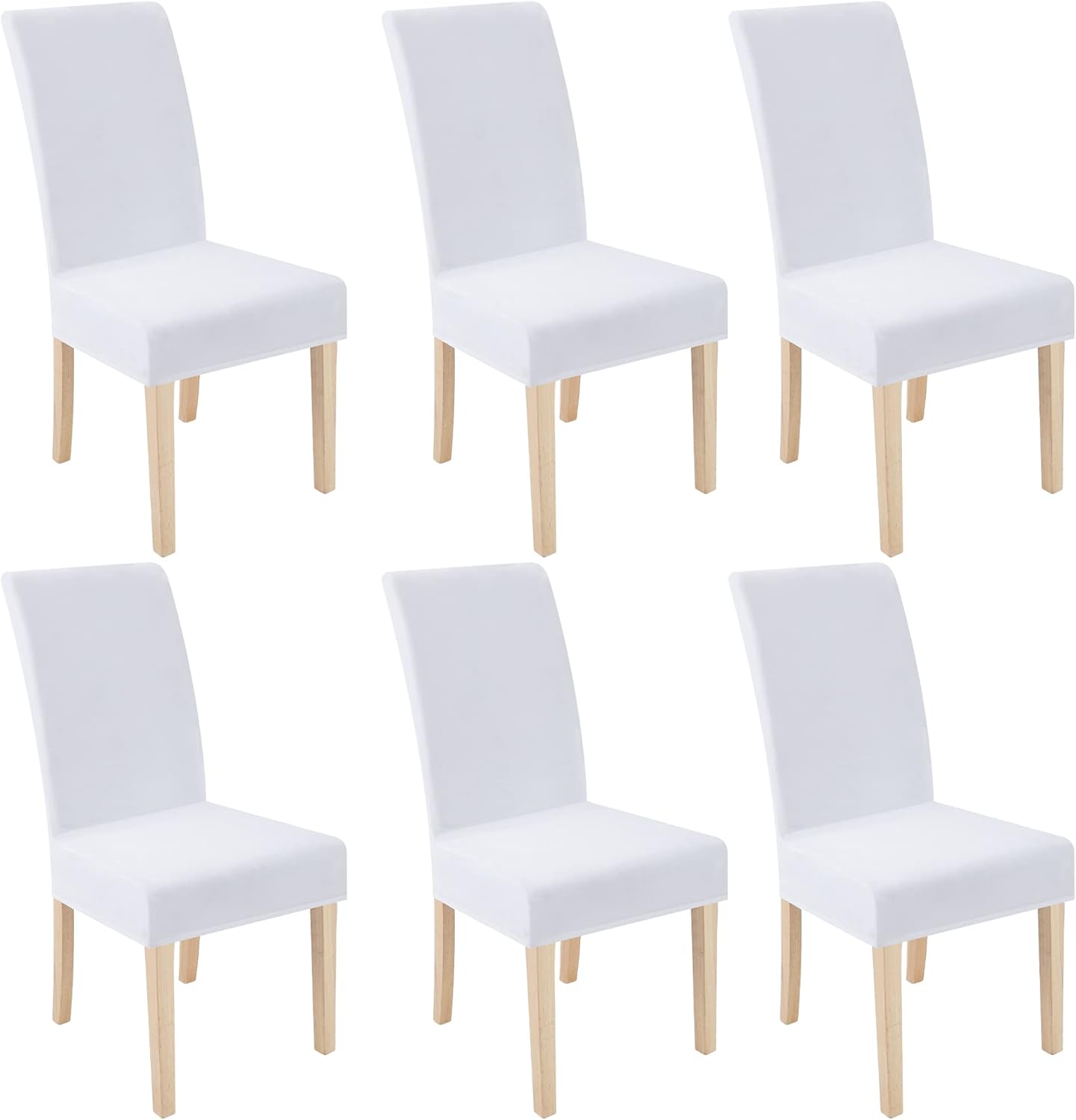Smiry Velvet Stretch Chair Covers for Dining Room Set of 4, Soft Fit Removable Washable Kitchen Parsons Chair Slipcover Protector, Cream