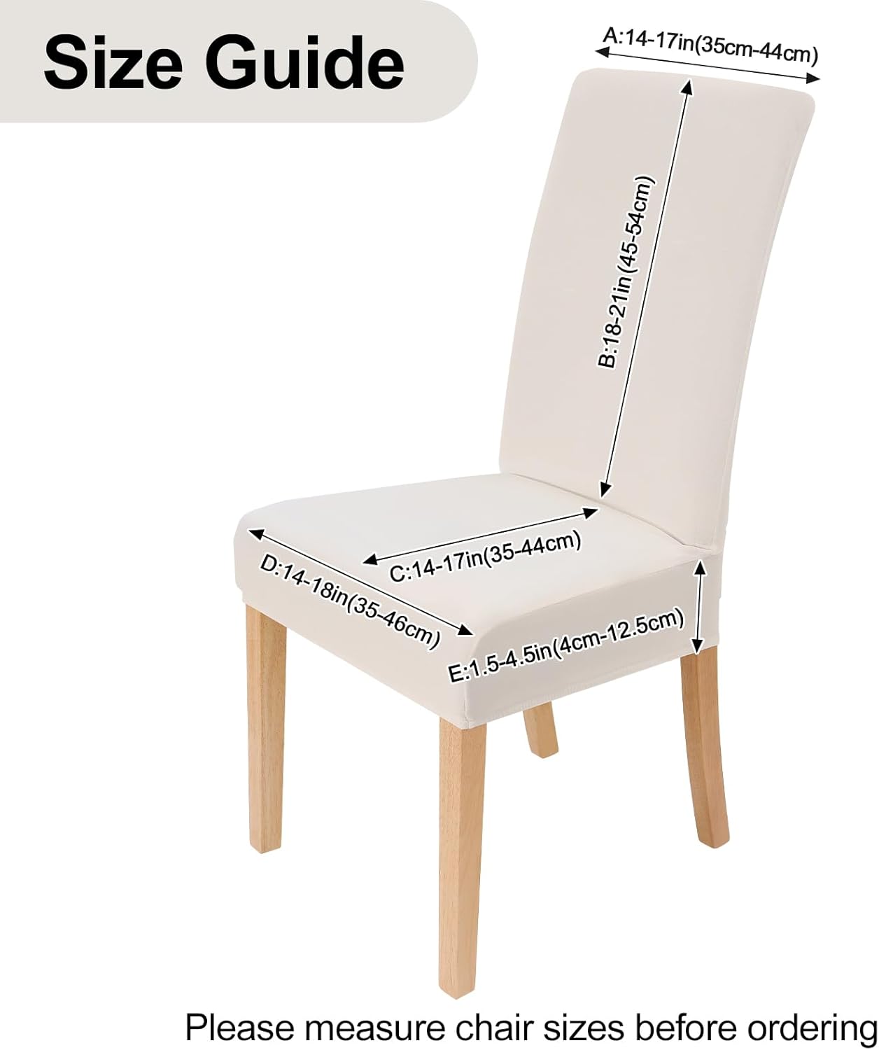 Smiry Velvet Stretch Chair Covers for Dining Room Set of 4, Soft Fit Removable Washable Kitchen Parsons Chair Slipcover Protector, Cream