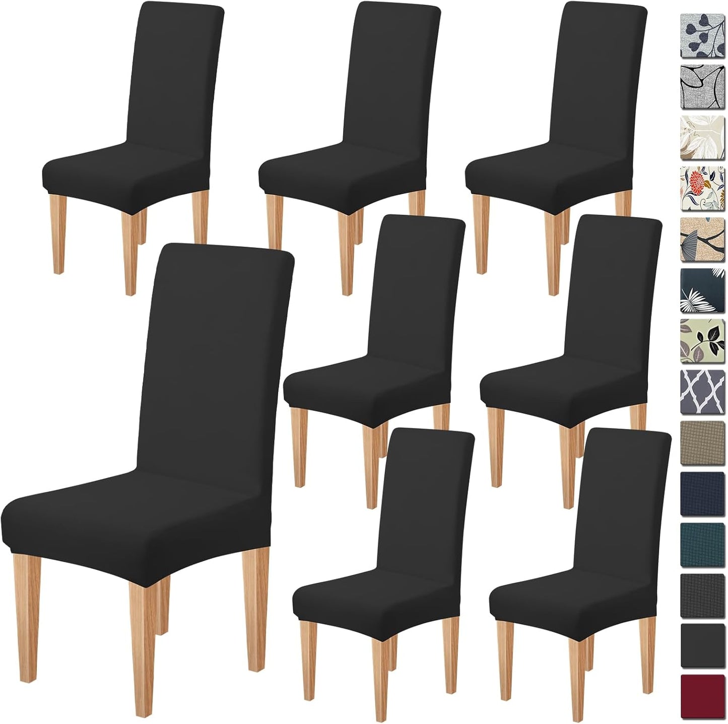 Dioxide High Stretch Chair Covers for Dining Chairs, Washable Dining Chair Covers Set of 6, Soft Dining Chairs Seat Covers, Parsons Chair Slipcover Protectors for Home Hotel Restaurant Banquet