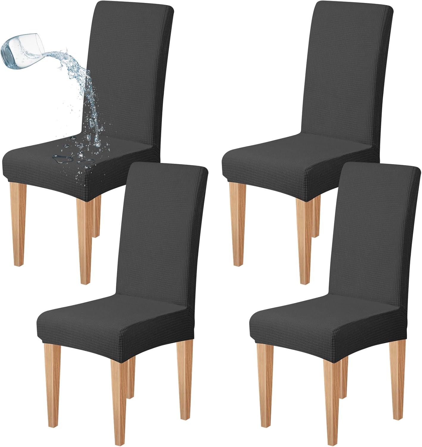 Dioxide High Stretch Chair Covers for Dining Chairs, Washable Dining Chair Covers Set of 6, Soft Dining Chairs Seat Covers, Parsons Chair Slipcover Protectors for Home Hotel Restaurant Banquet