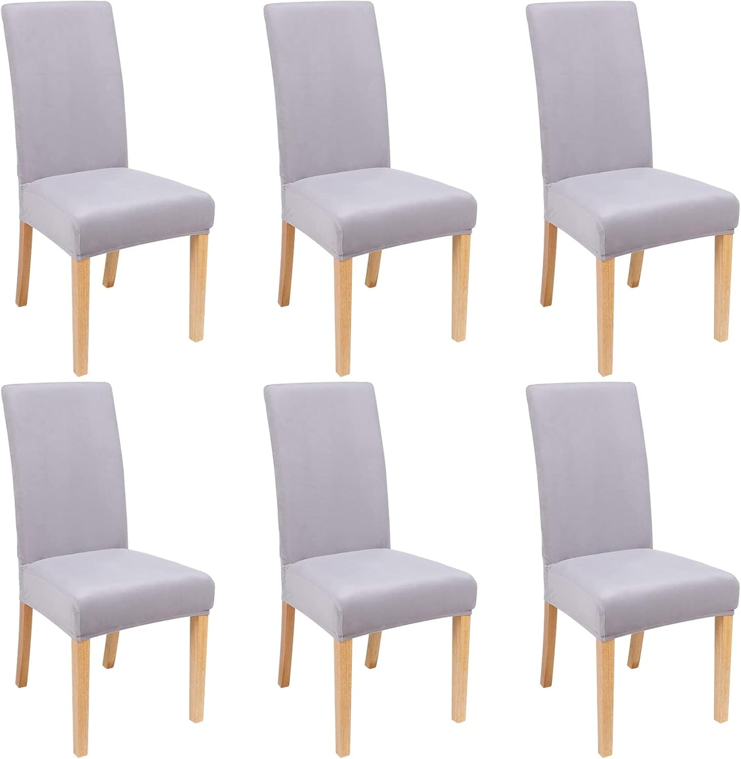 Smiry Velvet Stretch Chair Covers for Dining Room Set of 4, Soft Fit Removable Washable Kitchen Parsons Chair Slipcover Protector, Cream