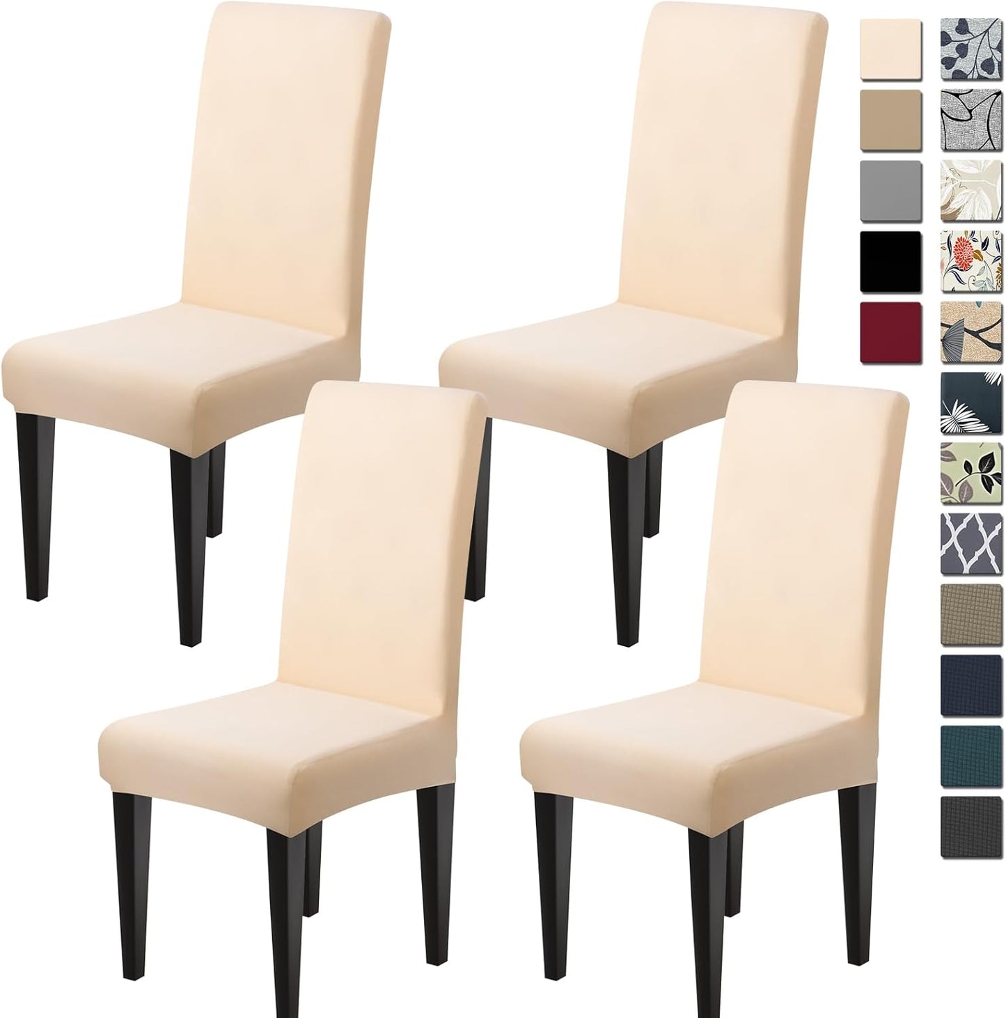 Dioxide High Stretch Chair Covers for Dining Chairs, Washable Dining Chair Covers Set of 6, Soft Dining Chairs Seat Covers, Parsons Chair Slipcover Protectors for Home Hotel Restaurant Banquet