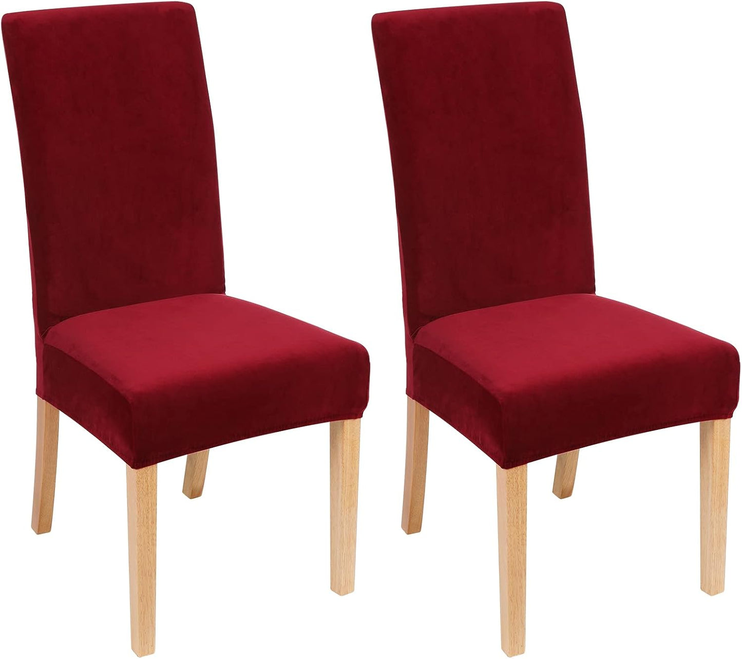 Smiry Velvet Stretch Chair Covers for Dining Room Set of 4, Soft Fit Removable Washable Kitchen Parsons Chair Slipcover Protector, Cream