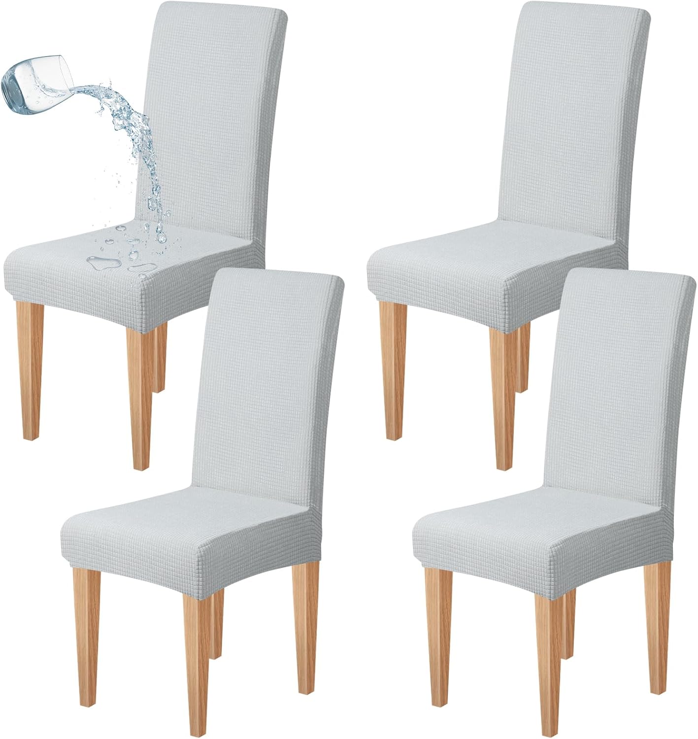 Dioxide High Stretch Chair Covers for Dining Chairs, Washable Dining Chair Covers Set of 6, Soft Dining Chairs Seat Covers, Parsons Chair Slipcover Protectors for Home Hotel Restaurant Banquet