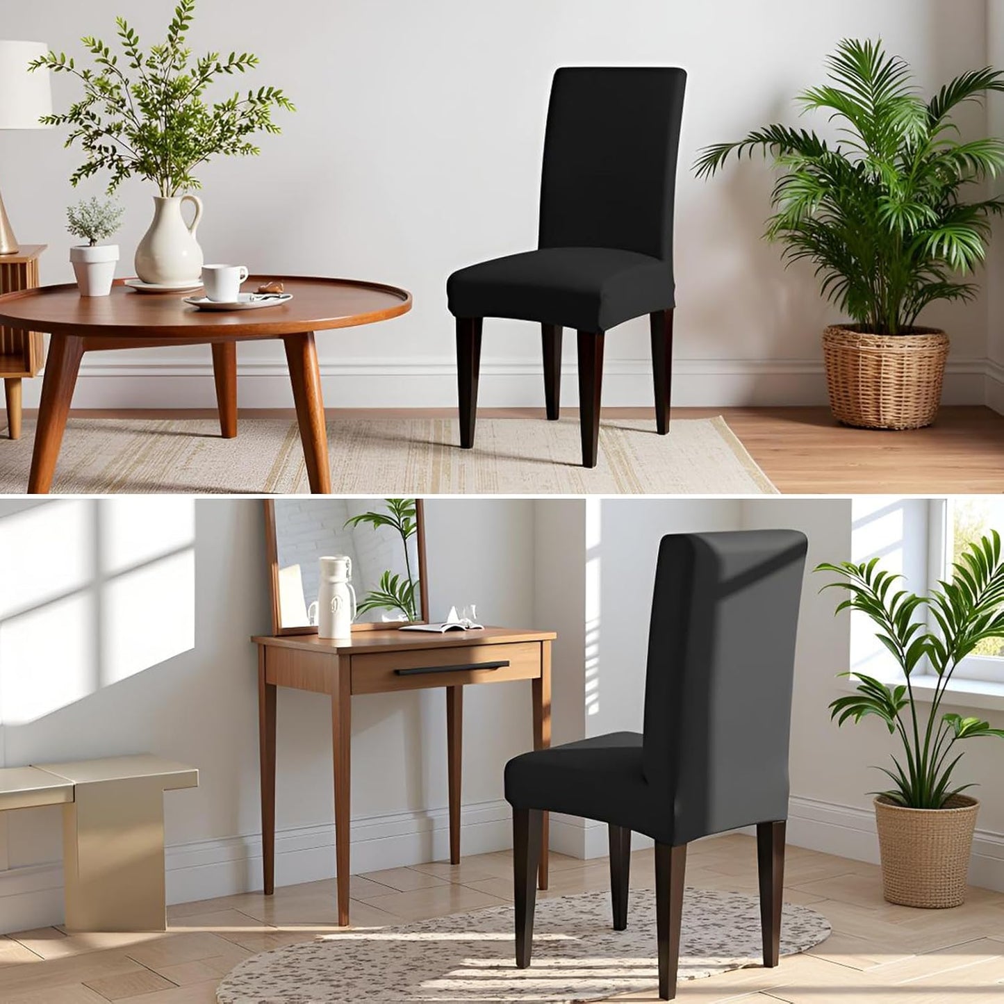 Dioxide High Stretch Chair Covers for Dining Chairs, Washable Dining Chair Covers Set of 6, Soft Dining Chairs Seat Covers, Parsons Chair Slipcover Protectors for Home Hotel Restaurant Banquet