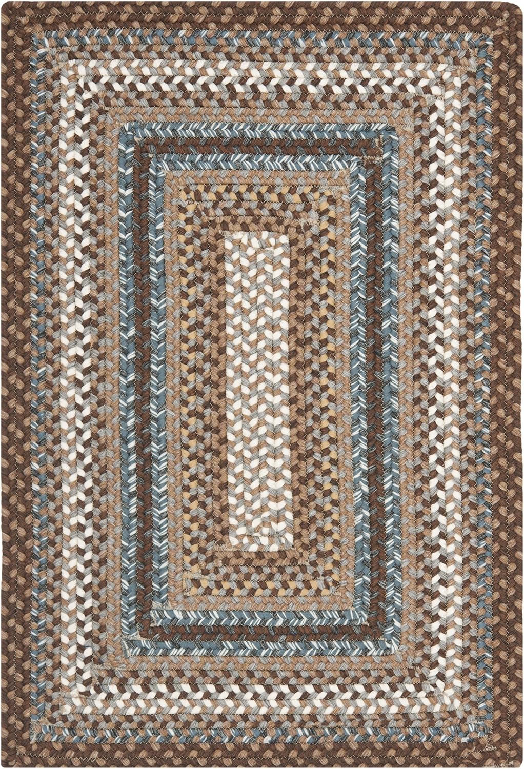 SAFAVIEH Braided Collection Area Rug - 8' Round, Brown & Multi, Handmade Country Cottage Reversible, Ideal for High Traffic Areas in Living Room, Bedroom (BRD313A)