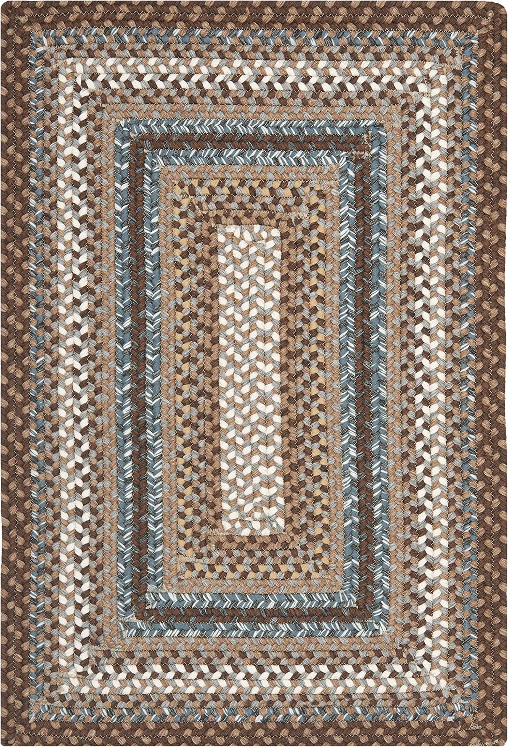 SAFAVIEH Braided Collection Area Rug - 8' Round, Brown & Multi, Handmade Country Cottage Reversible, Ideal for High Traffic Areas in Living Room, Bedroom (BRD313A)