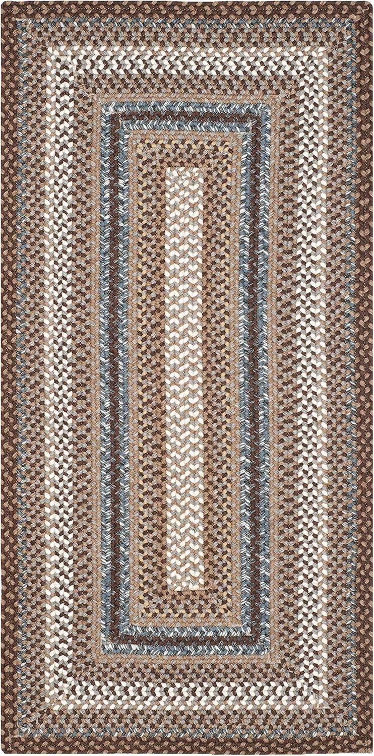 SAFAVIEH Braided Collection Area Rug - 8' Round, Brown & Multi, Handmade Country Cottage Reversible, Ideal for High Traffic Areas in Living Room, Bedroom (BRD313A)
